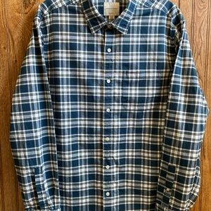 American Eagle Men’s Button Up Blue Plaid Shirt size XL